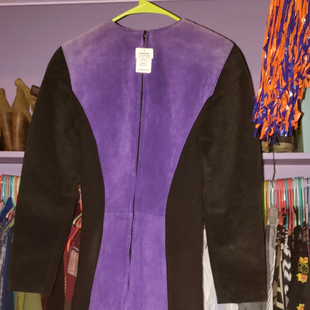 Vintage Japanese Leather/Sweater Dress - Picture 2 of 4